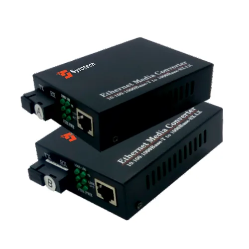 Syrotech GOMC-BI5312-20 Ethernet Media Converter pair - fiber to copper 20km converter